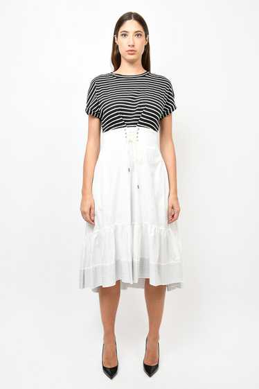 3.1 Phillip Lim White/Blue Striped T Shirt Dress … - image 1