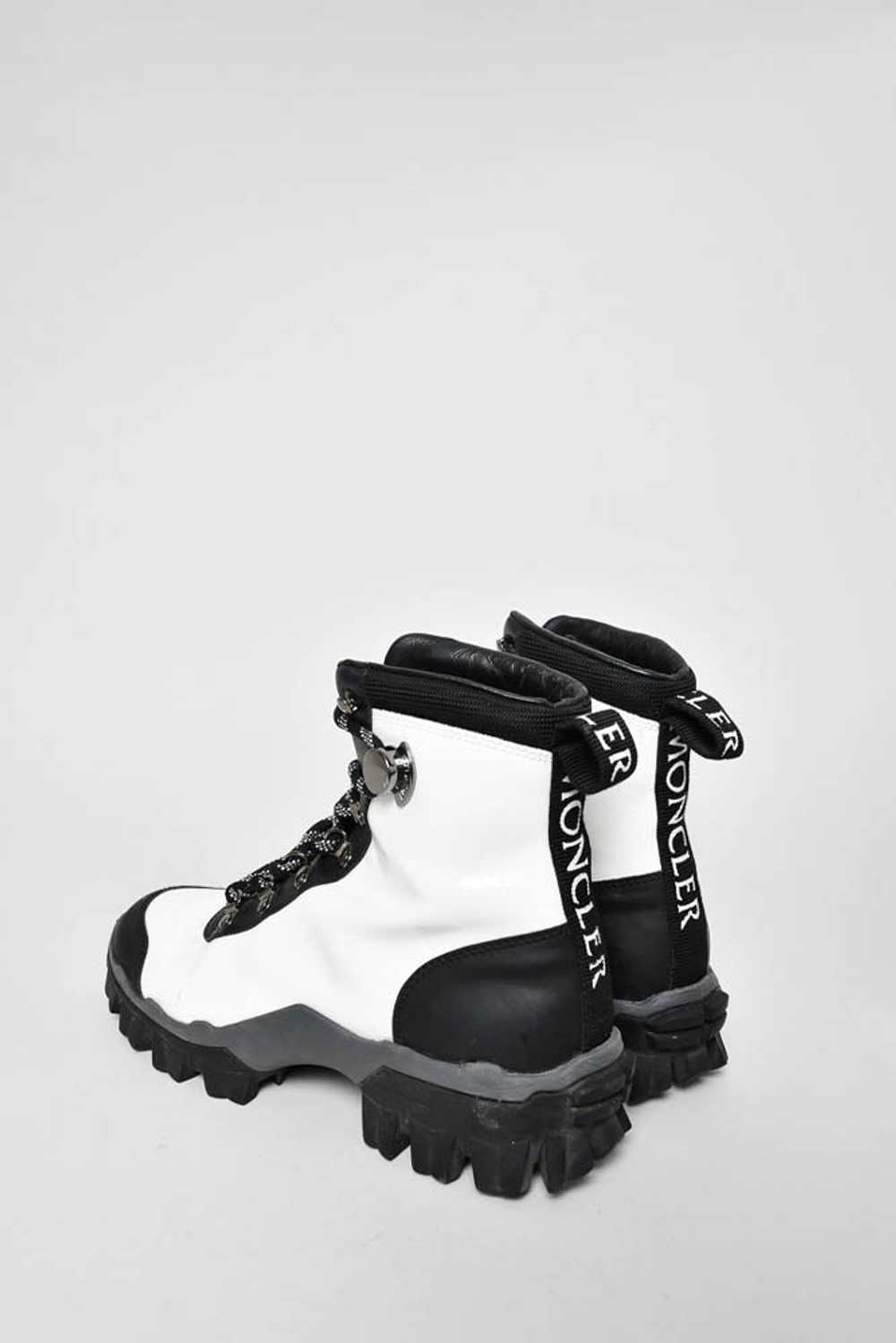 Moncler White Patent/Black Leather Hiking Boots S… - image 4