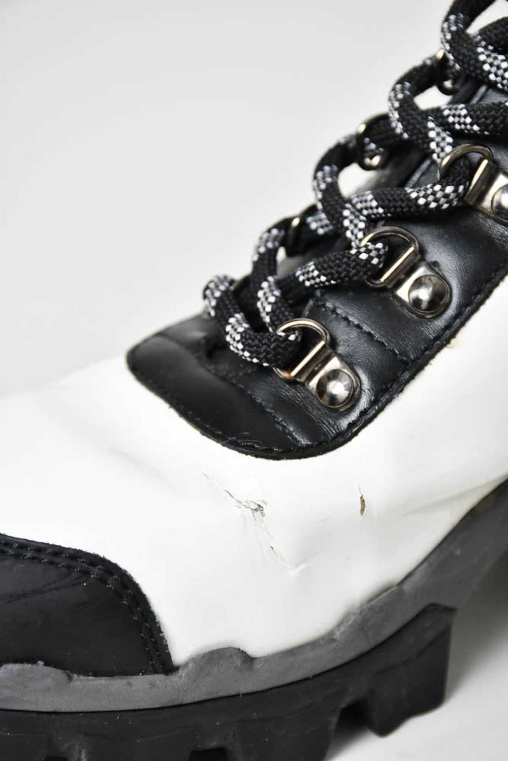 Moncler White Patent/Black Leather Hiking Boots S… - image 8