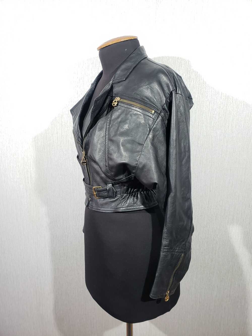 Designer × Vera Pelle Women's black leather jacke… - image 2