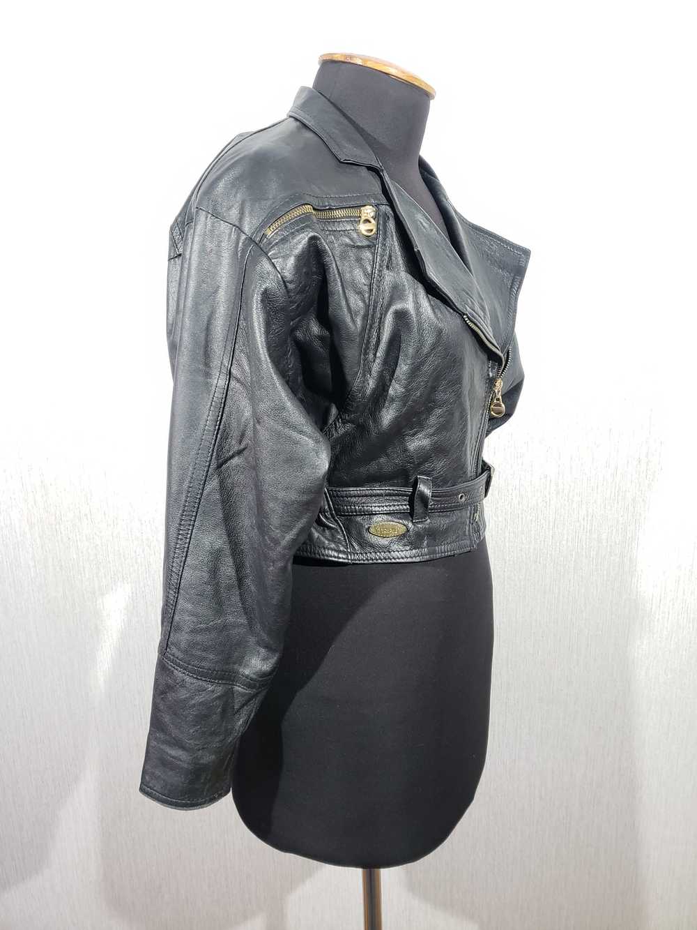 Designer × Vera Pelle Women's black leather jacke… - image 4