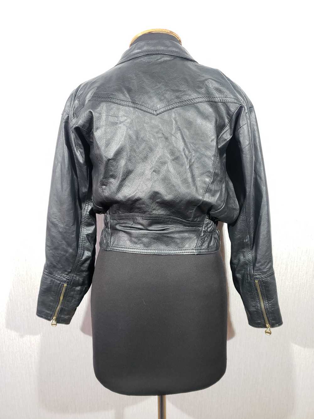 Designer × Vera Pelle Women's black leather jacke… - image 5