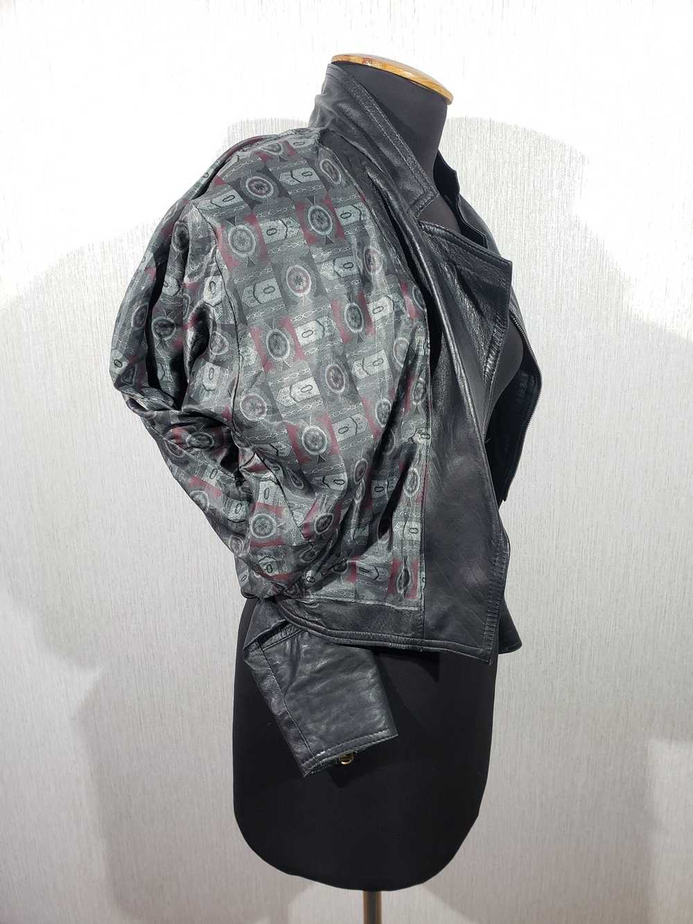 Designer × Vera Pelle Women's black leather jacke… - image 8