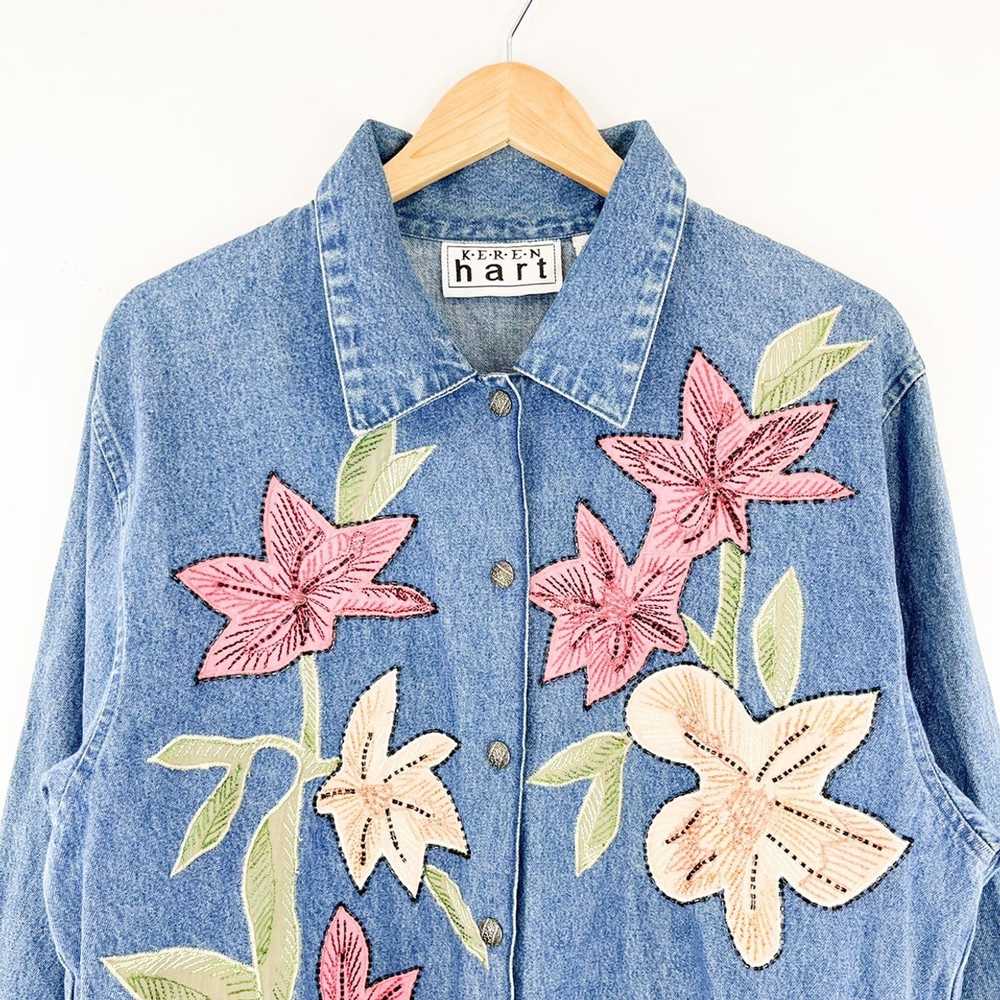 Made In Usa × Streetwear × Vintage Denim floral b… - image 2
