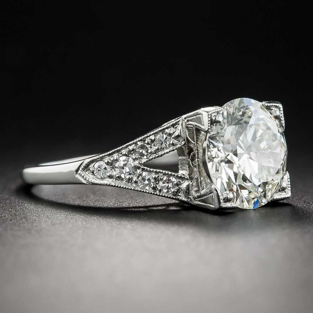 Art Deco 2.50 Carat Platinum Diamond Engagement R… - image 2