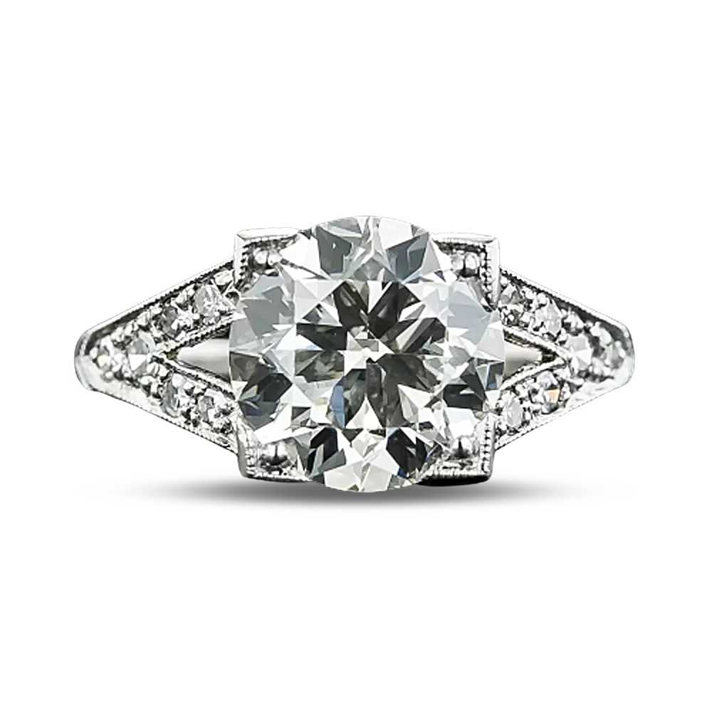 Art Deco 2.50 Carat Platinum Diamond Engagement R… - image 5