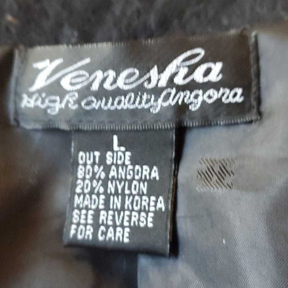 Vintage Venesha Vintage 80's Black Fuzzy Angora L… - image 8