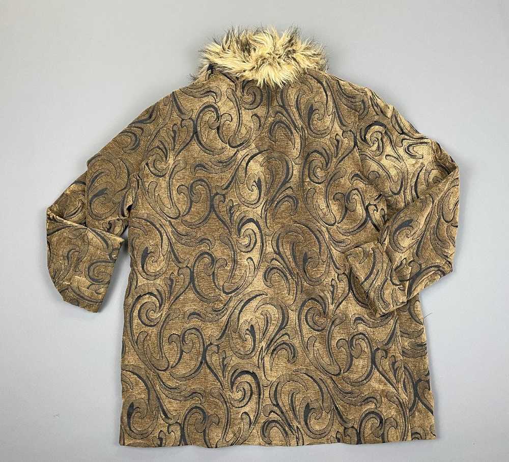 1990S TAPESTRY CARPET COAT FAUX FUR COLLAR - image 4