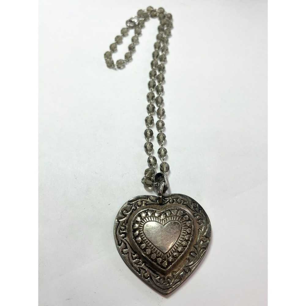 Vintage Vintage Crystal Heart Pendant Necklace - image 1