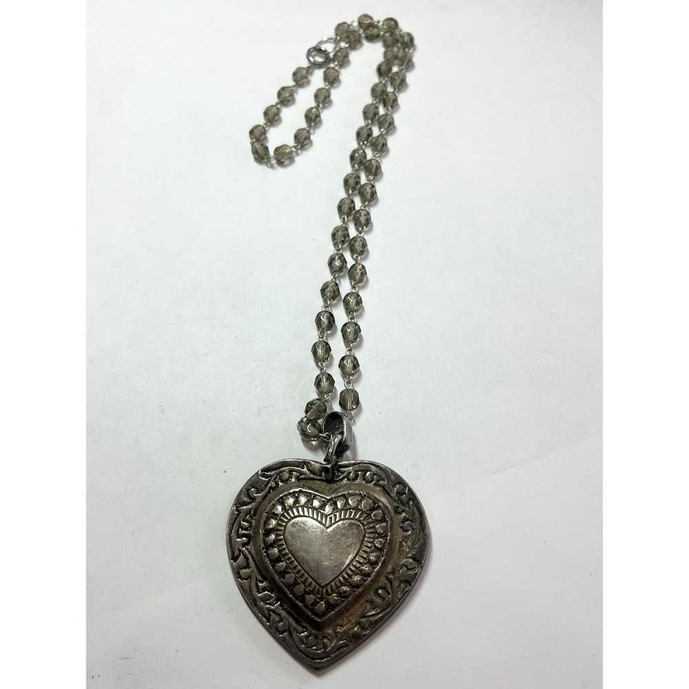 Vintage Vintage Crystal Heart Pendant Necklace - image 2