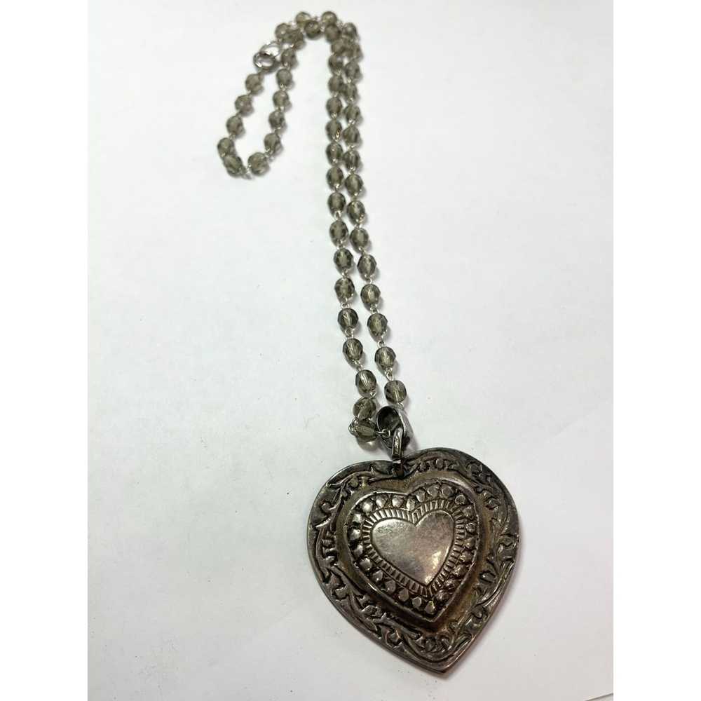 Vintage Vintage Crystal Heart Pendant Necklace - image 3