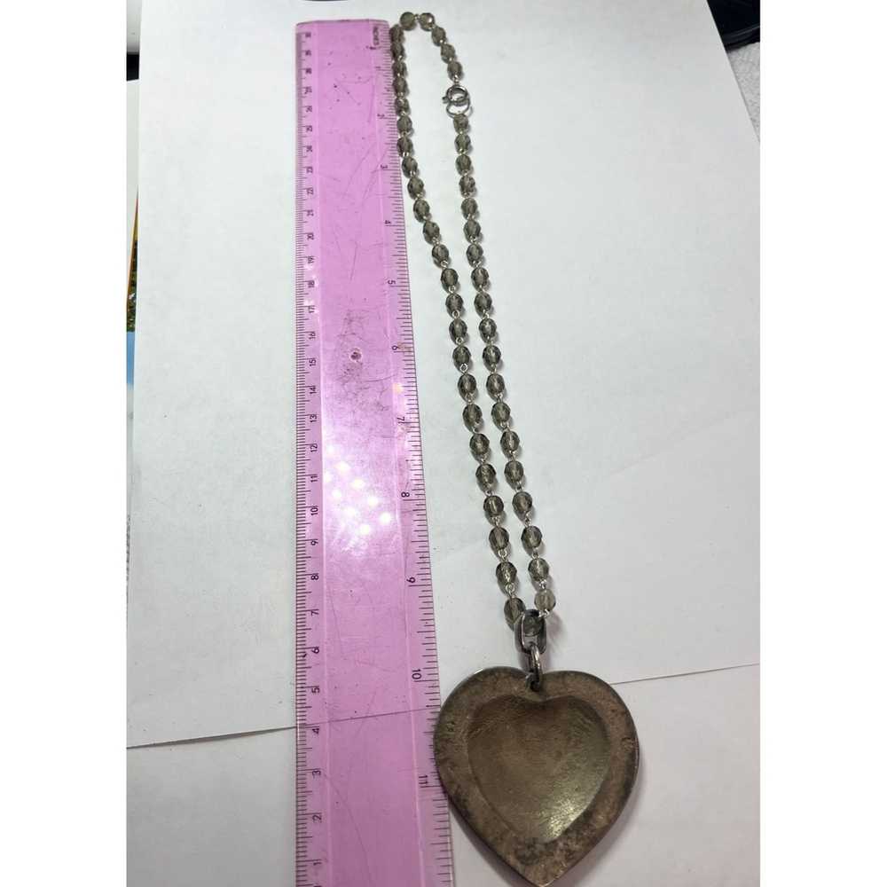 Vintage Vintage Crystal Heart Pendant Necklace - image 5