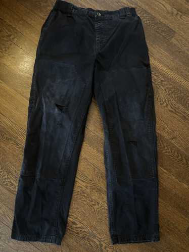 Vintage Distressed double knee black pants - image 1