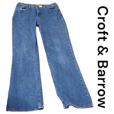 Croft and Barrow Womens Pants 14P Petites gray straight stretch