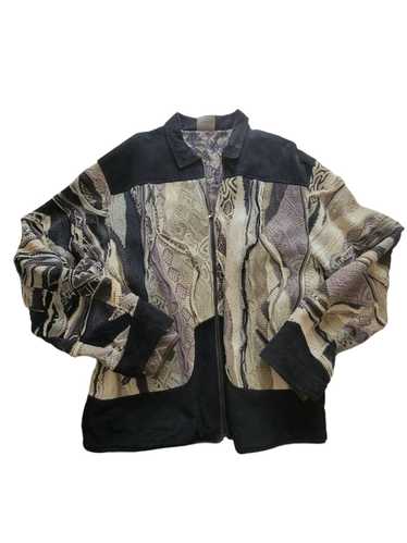 Coogi Knit Suede Leather Coat