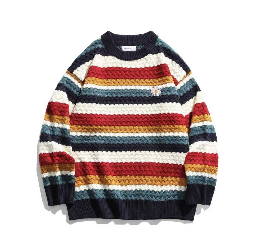 Coloured Cable Knit Sweater × Streetwear × Vintag… - image 2