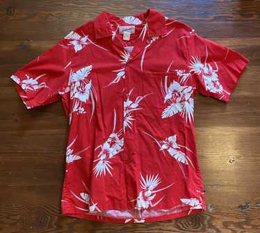 1960's Mens Red & White Hawaiian Shirt