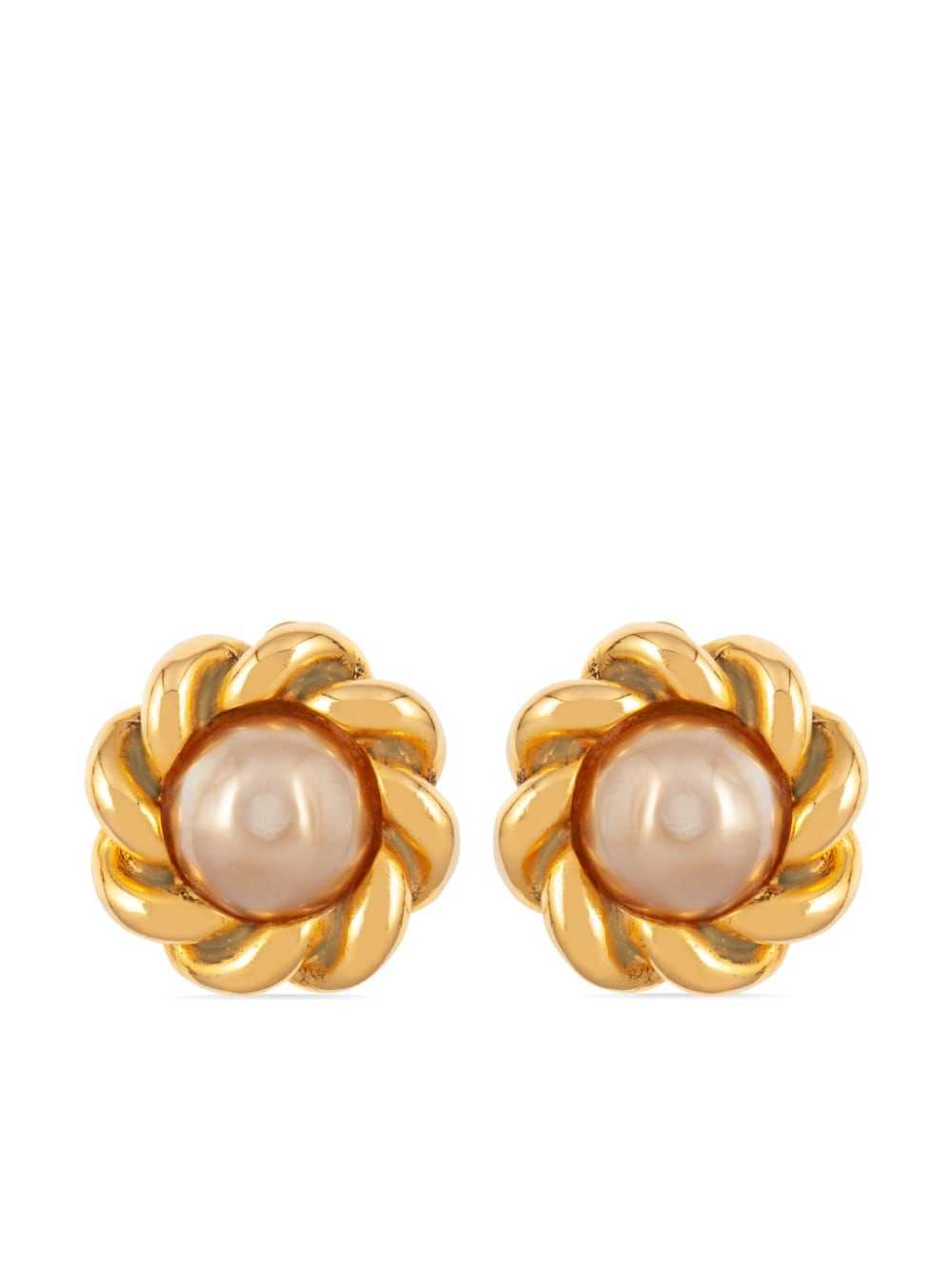 CHANEL Pre-Owned 1980s twist-detail pearl-embelli… - image 1
