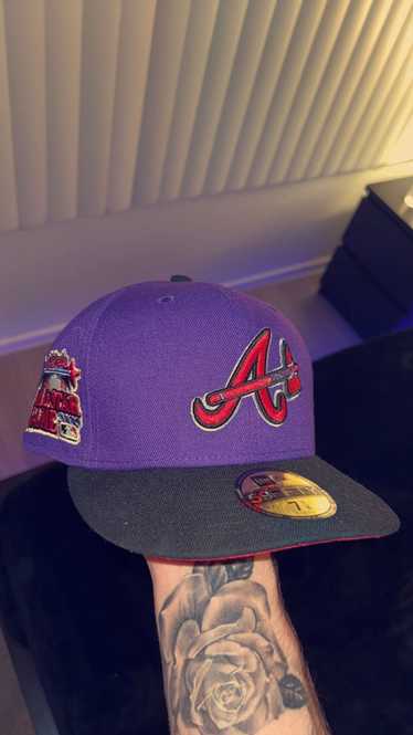 Shop New Era 59Fifty Atlanta Braves Patch Up Fitted Hat 60188224 black