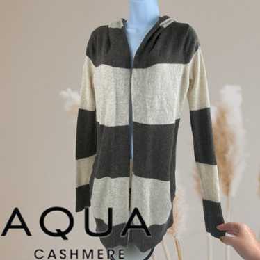 Other 100% Cashmere Brown Stripe Open Front Sweat… - image 1