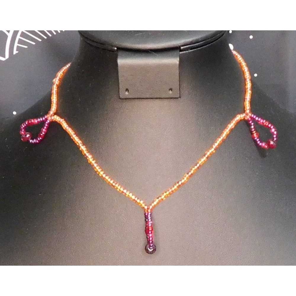 Handmade Orange Glass Loop Necklace - image 1