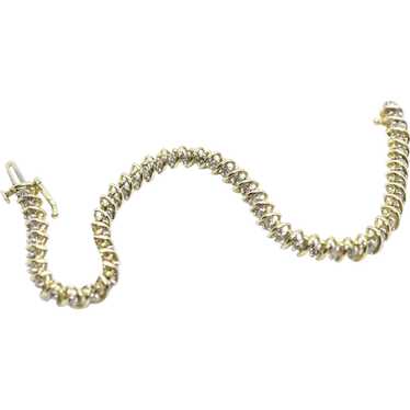 10k Diamond Tennis Bracelet. 10k S-LINK round diam