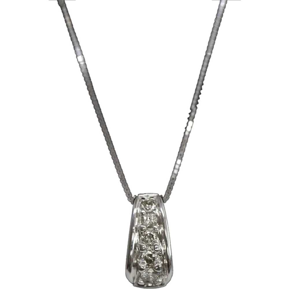 14k OTC 5 diamond Journey Pendant and necklace. 0… - image 1