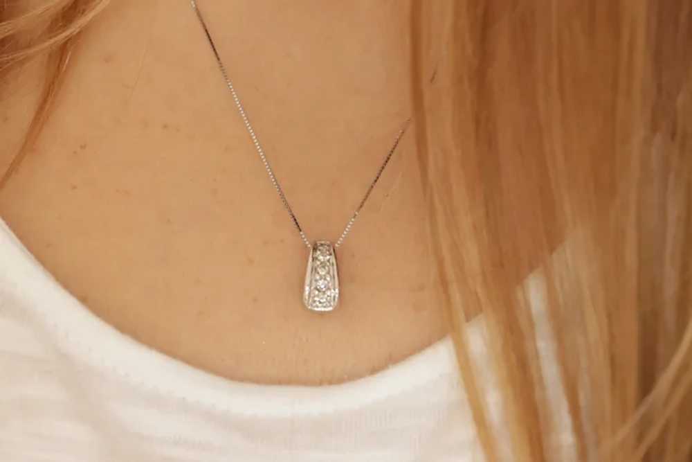 14k OTC 5 diamond Journey Pendant and necklace. 0… - image 2