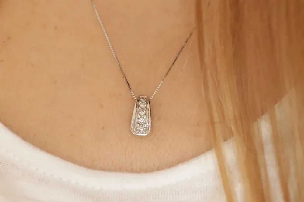 14k OTC 5 diamond Journey Pendant and necklace. 0… - image 3