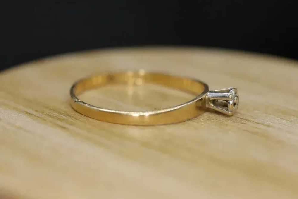 14k Diamond Solitaire. 14k Yellow gold engraved i… - image 5