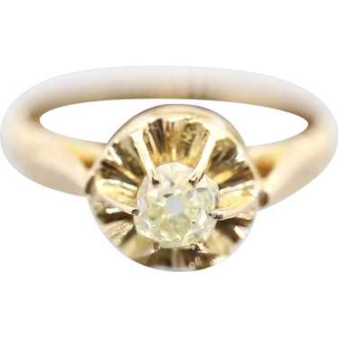 Victorian 18k Rose Gold Diamond Solitaire. 0.36ct… - image 1