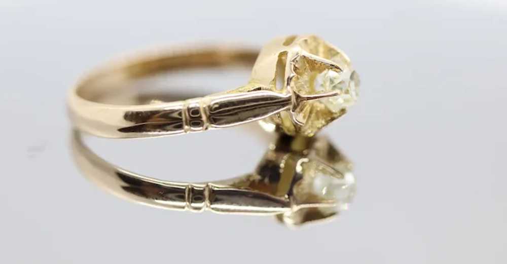 Victorian 18k Rose Gold Diamond Solitaire. 0.36ct… - image 3