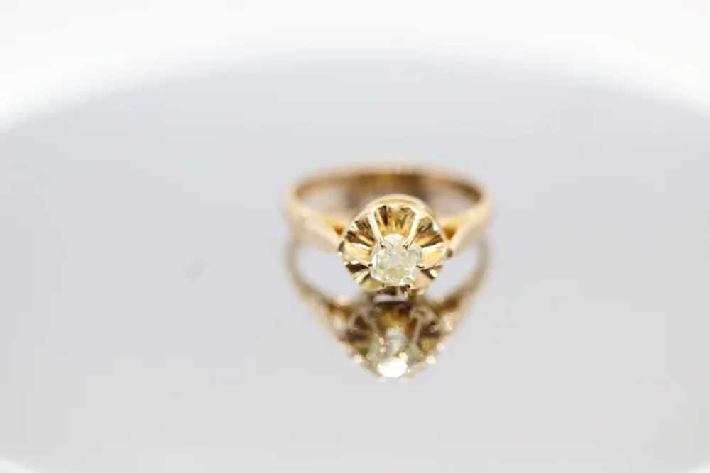 Victorian 18k Rose Gold Diamond Solitaire. 0.36ct… - image 5