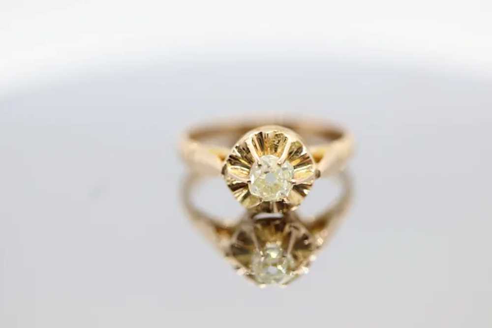 Victorian 18k Rose Gold Diamond Solitaire. 0.36ct… - image 6