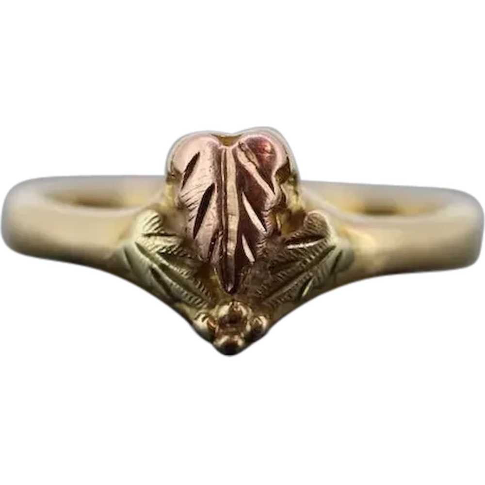 Petite Heart & Leaves - Black Hills Gold Ladies Ring – Fortune And Glory -  Made in USA Gifts