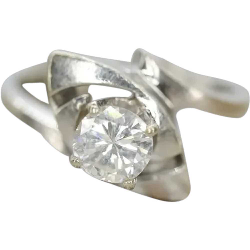 14K Bypass Diamond Solitaire Ring. Total 0.48ct D… - image 1