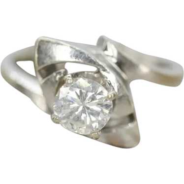 14K Bypass Diamond Solitaire Ring. Total 0.48ct D… - image 1