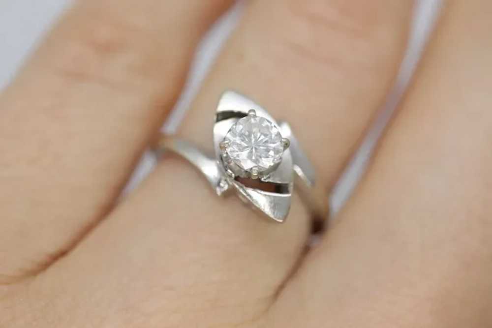 14K Bypass Diamond Solitaire Ring. Total 0.48ct D… - image 3