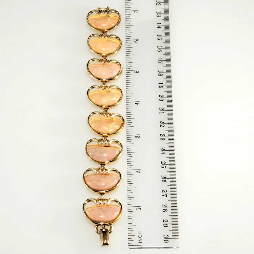 Coro Bracelet Faux Opal Confetti Lucite Beige Gol… - image 3