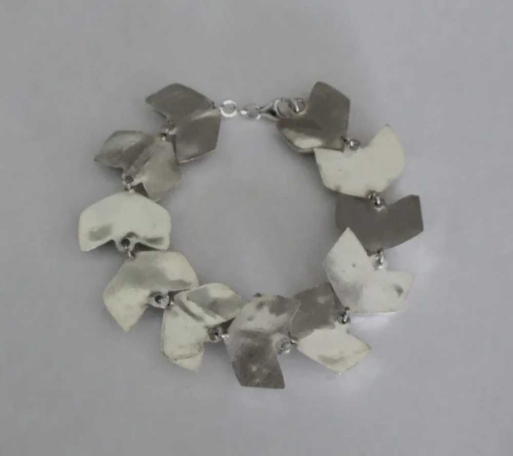 Lovely Puffy Leaves Sterling Bracelet - image 2