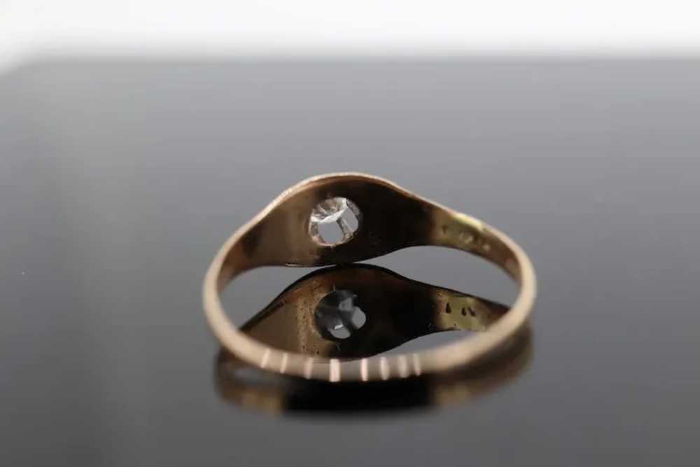 Antique Belcher Set Diamond 14k Filigree ring. 1/… - image 6