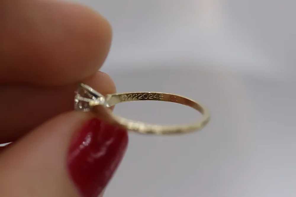 Marquise Diamond Solitaire Ring . 14k Diamond Pet… - image 4