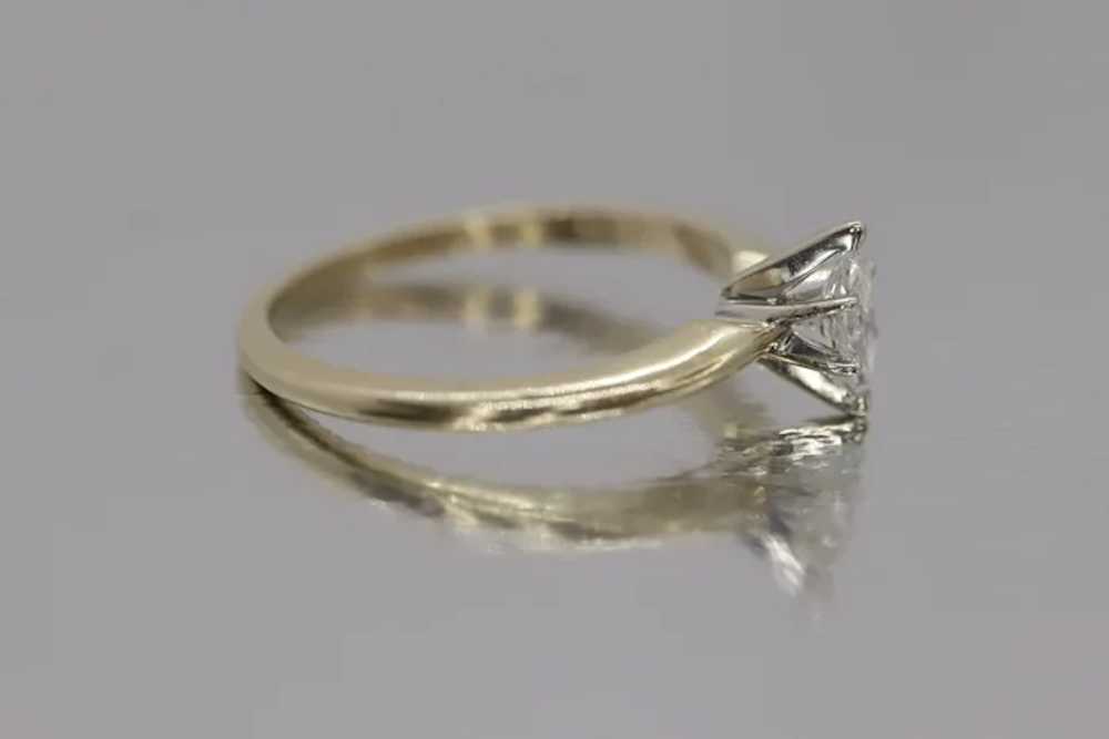 Marquise Diamond Solitaire Ring . 14k Diamond Pet… - image 6