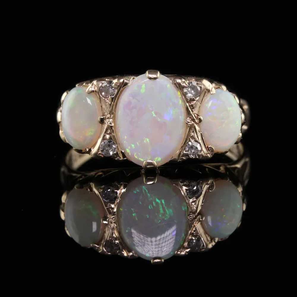 Antique Victorian English 10K Yellow Gold Opal th… - image 3