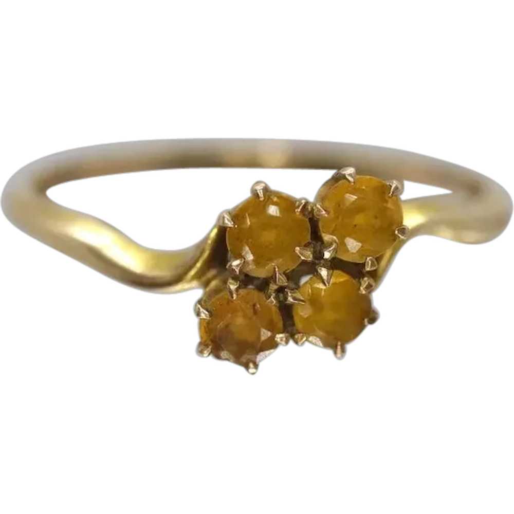 Honey comb citrine ring. 10k Yellow Gold citrine … - image 1