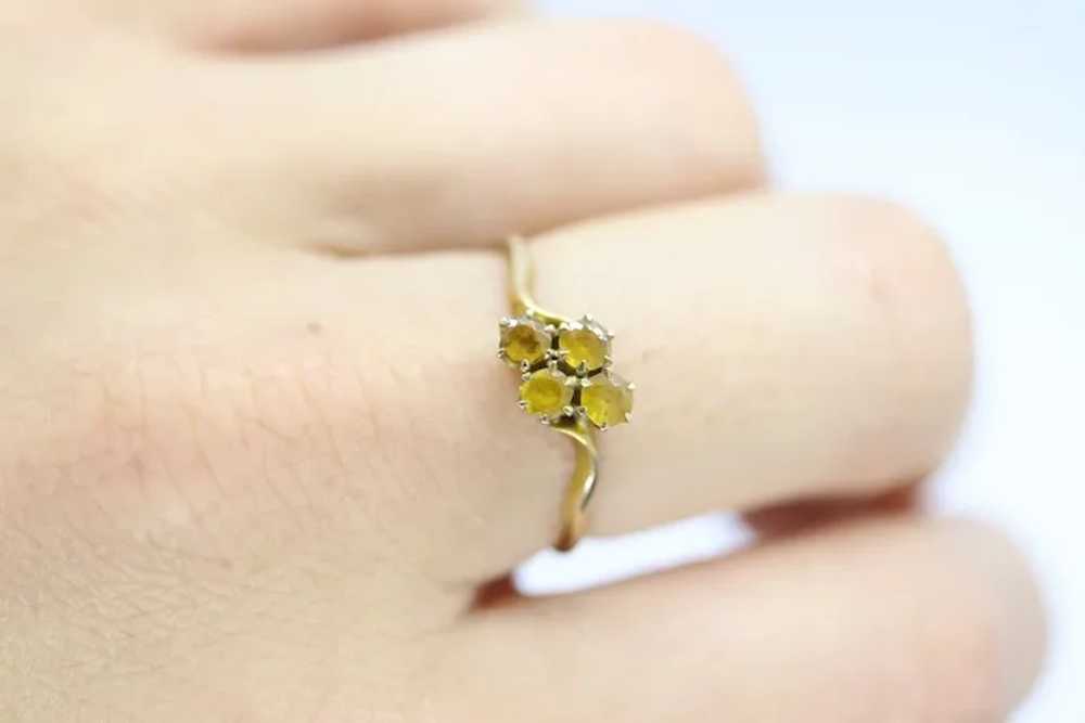 Honey comb citrine ring. 10k Yellow Gold citrine … - image 2