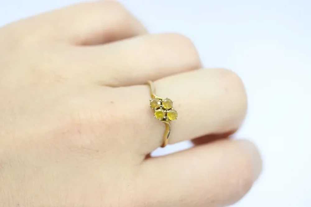 Honey comb citrine ring. 10k Yellow Gold citrine … - image 7