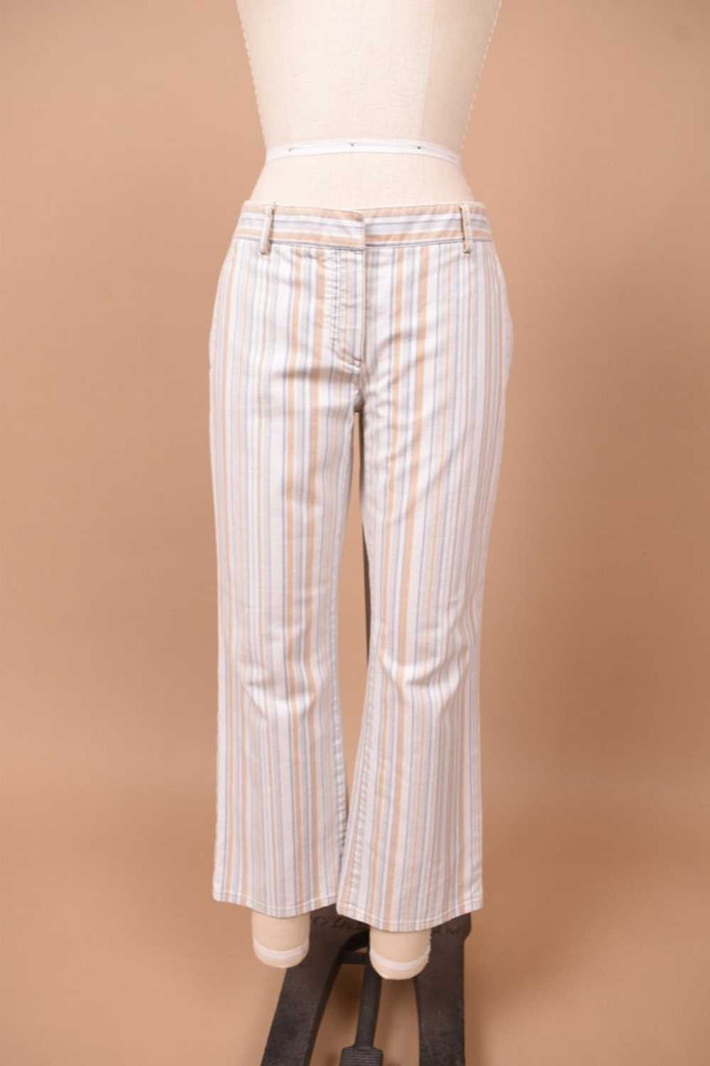 White Striped Low Rise Pants By Theory, XS/S - image 1