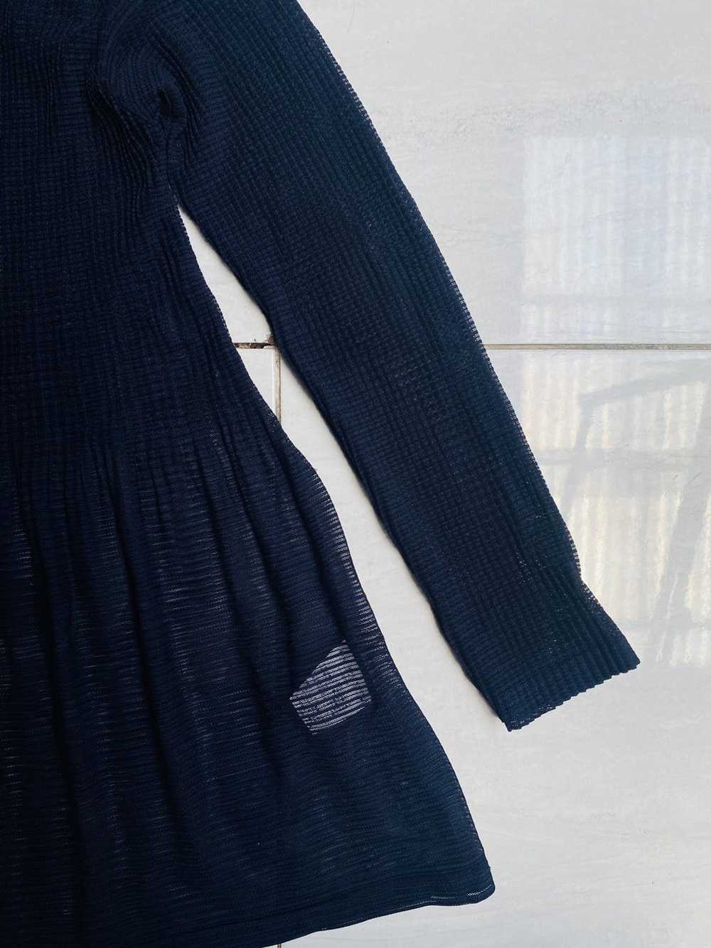 Japanese Brand Amis Important Navy Mesh Pleats Ca… - image 4