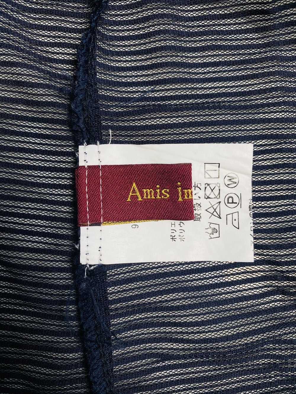 Japanese Brand Amis Important Navy Mesh Pleats Ca… - image 7